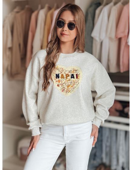 Dámska oversize mikina so srdcom SERDUCHOVA šedá