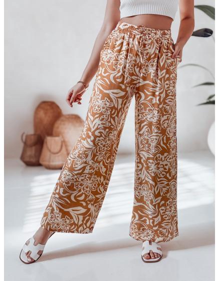 Dámské kalhoty TROPICAL SUN z široké látky velbloudí barva