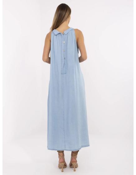 Modré oversized maxi šaty na leto