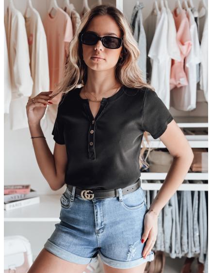Dámska rebrovaná blúzka KISS LOOK čierna