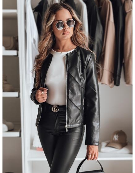 Dámska koženková bunda CHICLEATHER čierna