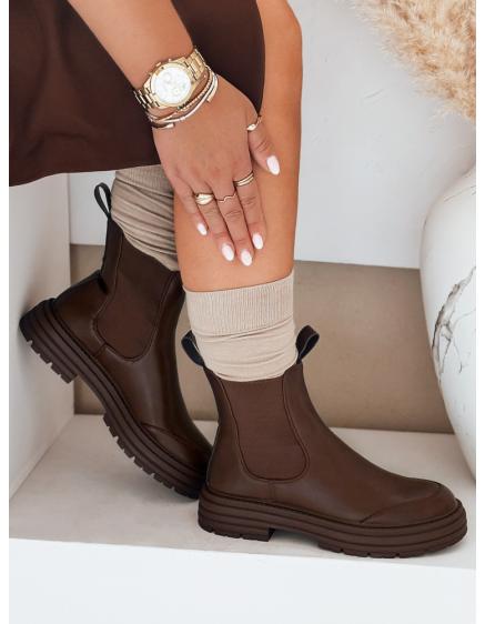 Dámské kotníkové boty LUXIBOOTS na platformě hnědé