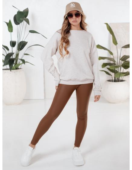 Női viaszos leggings, barna