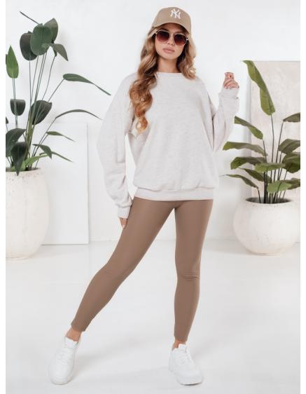 Női viaszos leggings, bézs