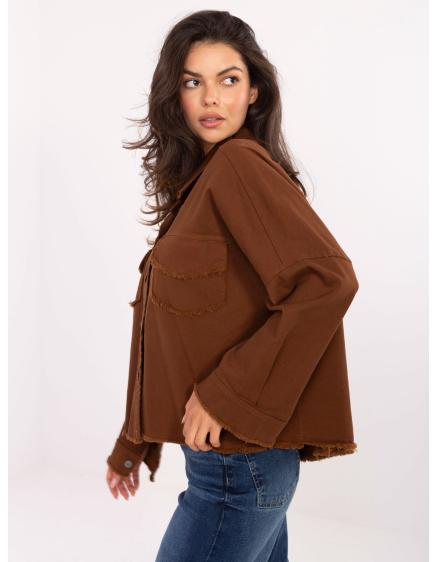 Hnědá džínová bunda oversize střihu RUE PARIS