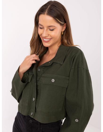 Khaki krátka džínsová bunda RUE PARIS