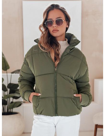 Dámska krátka prešívaná zimná bunda VIBEGIRL, zelená
