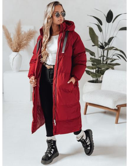 Dámska dlhá prešívaná zimná bunda COZYSEASON bordová