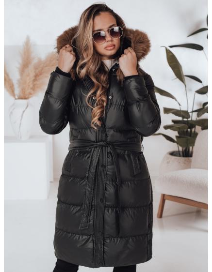 Dámská zimní bunda prošívaná s kožešinou STYLEBELLA černá