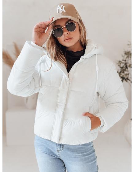 Dámska prešívaná zimná bunda SNOWLIKE s kapucňou, biela