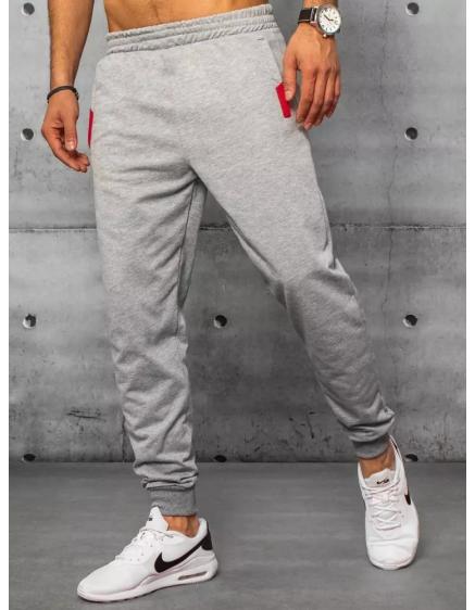 Pánske tepláky bez potlače šedej STYLE