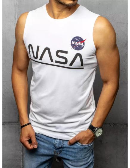 Pánsky nátelník s potlačou biely NASA