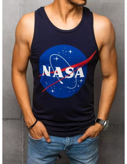 Pánský nátělník s potiskem tmavě modrý NASA LOGO