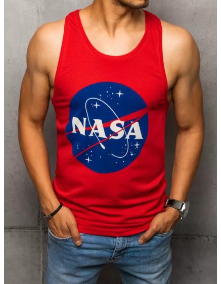 Pánský nátělník s potiskem červený NASA LOGO