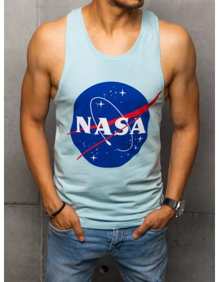 Pánsky nátelník s potlačou nebesky modrý NASA LOGO