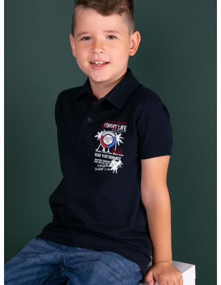 TOMMY LIFE Chlapčenská polokošeľa Navy