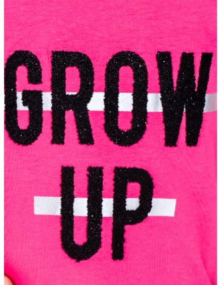 Málna pamut lányoknak GROW UP blúz bordázott derékkal