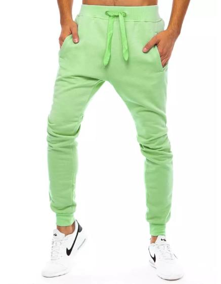Pánske športové tepláky bez potlače CORO green