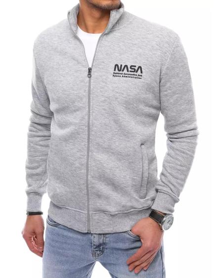 Férfi gombos pulóver NASA világosszürke