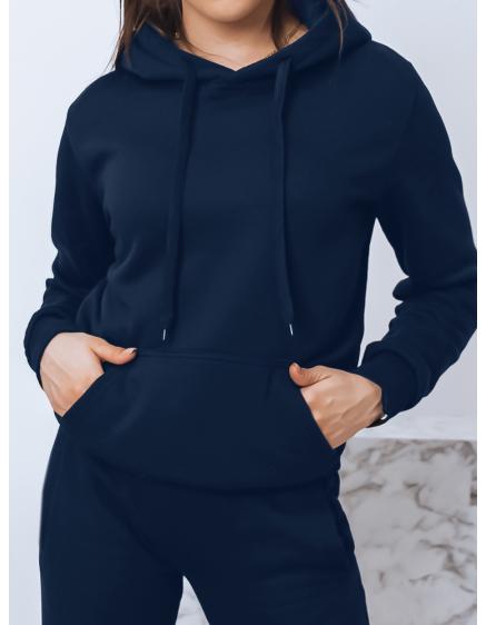 Dámska mikina BASIC s kapucňou tmavo modrá