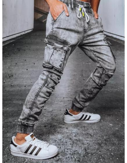 Pánske džínsy joggers OLA šedé