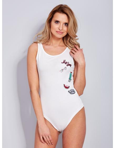 Dámske bavlnené body so záplatami STAMP ecru
