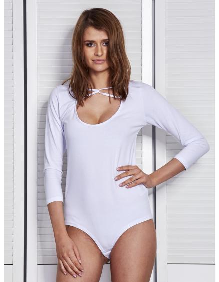 Dámske body s ozdobným výstrihom VERONA white