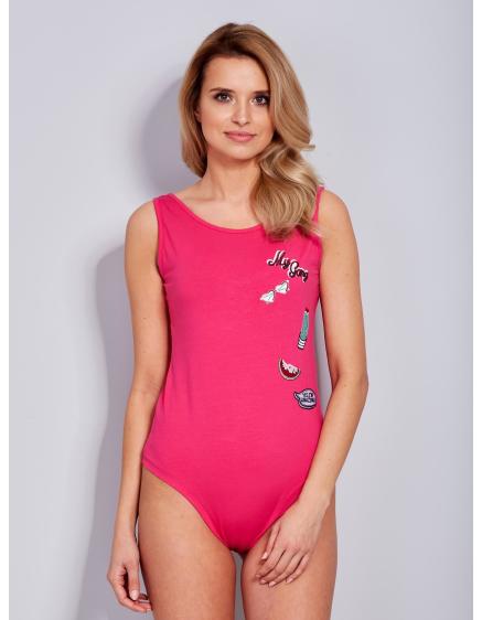 Dámske bavlnené body so záplatami GREA Raspberry Red