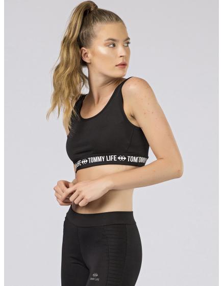 Női sportos felső TOMMY LIFE fekete
