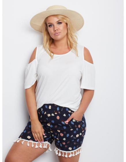 Dámske šortky PLUS SIZE Vlastné tmavomodré