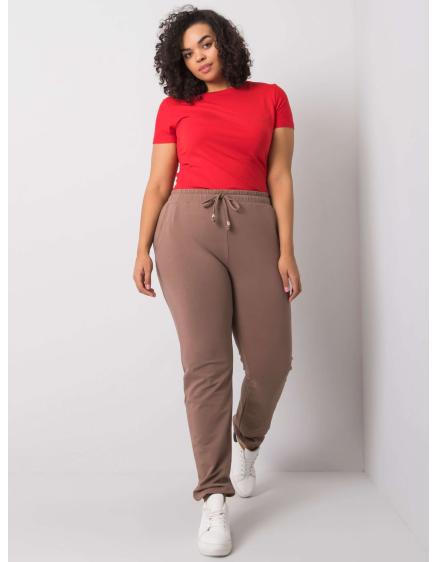 Dámske plus size tepláky BEATRIZ dark beige