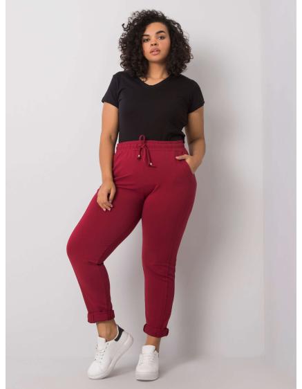 Dámske plus size tepláky ALVA burgundy
