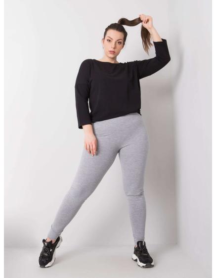 Dámske melanžové plus size bavlnené legíny PHOEBE sivé