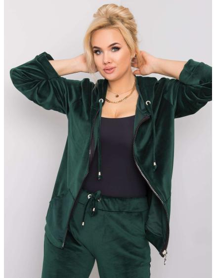 Női bársony plus size szett MICHELL sötétzöld