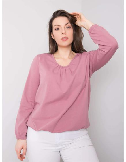 Dámska blúzka s dlhým rukávom plus size HAILEY tmavoružová