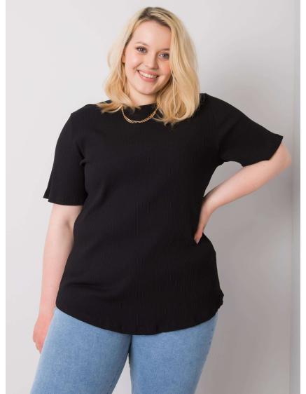 Dámska plus size pruhovaná blúzka STELLA black