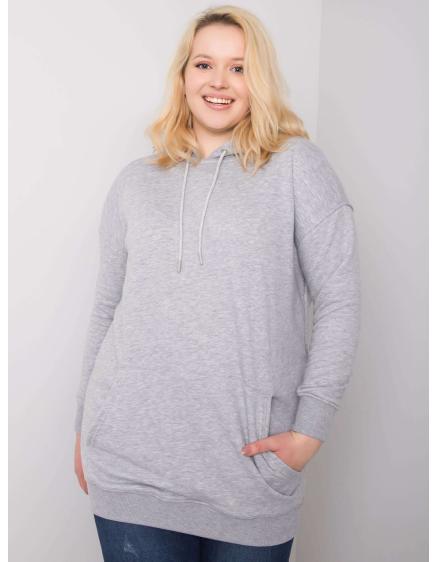 Dámska mikina plus size LUNA šedá