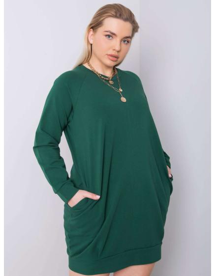 Dámske plus size šaty ARIADNE tmavozelené