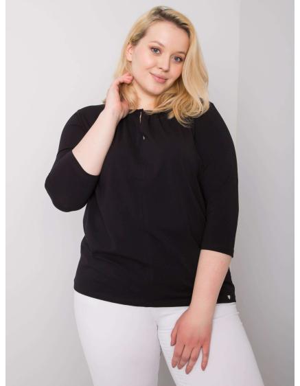 Dámska blúzka plus size z bavlny JODIE čierna