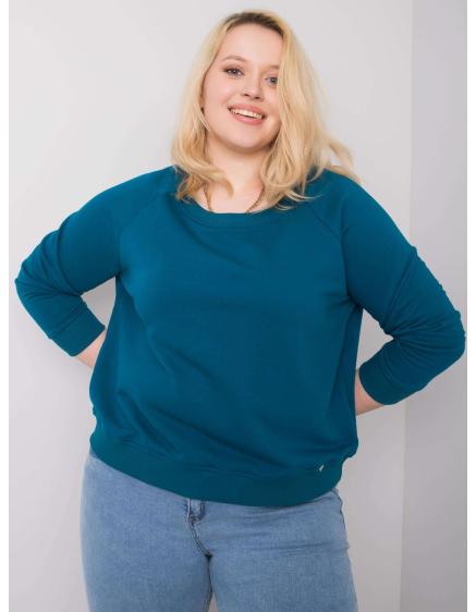 Dámska plus size bavlnená mikina DONNA modrá