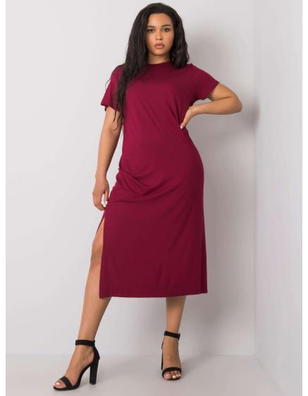 Dámske plus size šaty NANETTE bordová