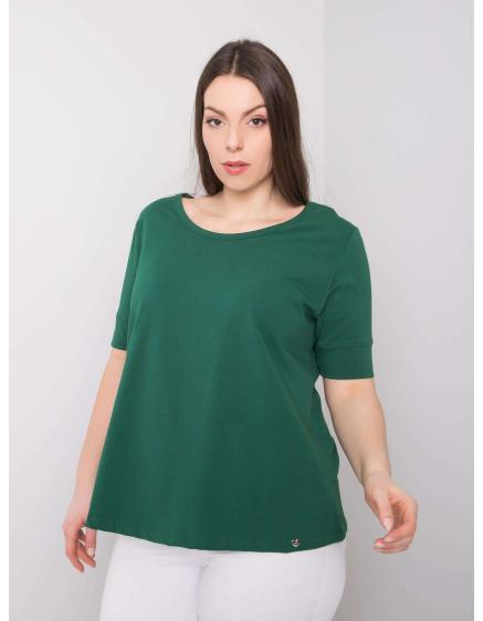 Dámske plus size bavlnené tričko MISSY tmavo zelené