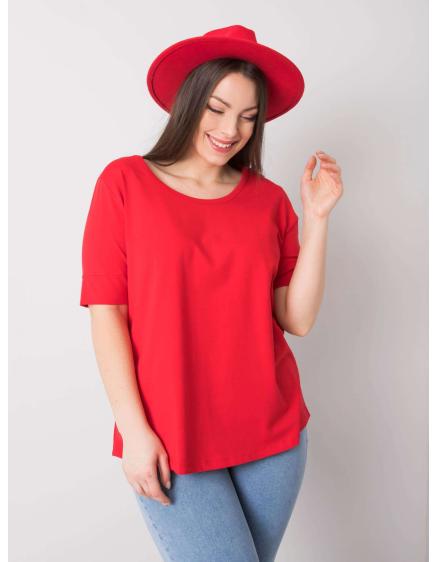 Dámske bavlnené plus size tričko MISSY červené