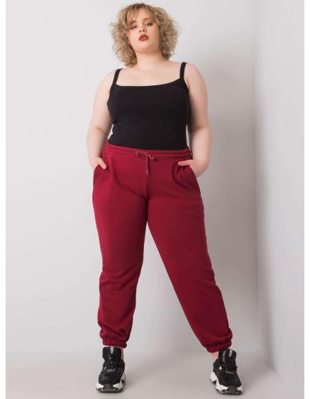 Dámske plus veľkosť tepláky s vreckami Ainhoa burgundy