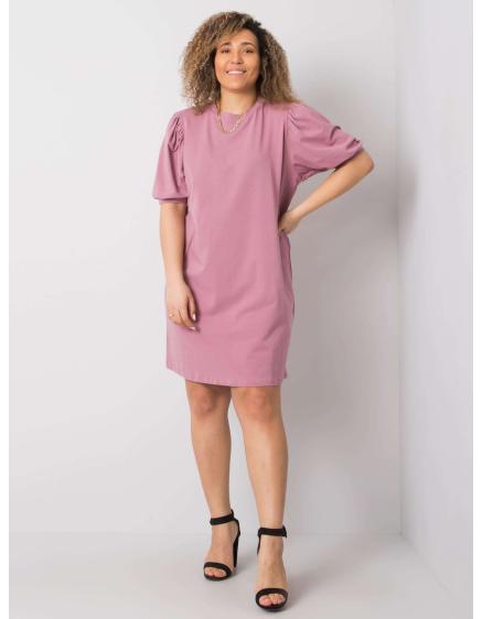 Dámske bavlnené plus size šaty JASMINE pink