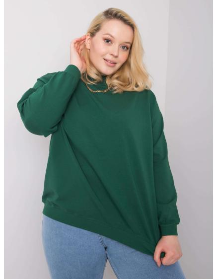 Dámska plus size bavlnená mikina HARMONY tmavo zelená