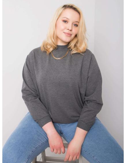 Dámska plus size bavlnená mikina HARMONY tmavo šedá
