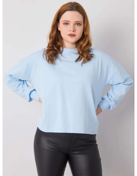 Dámska plus size mikina s dlhým rukávom FLORENTIA light blue