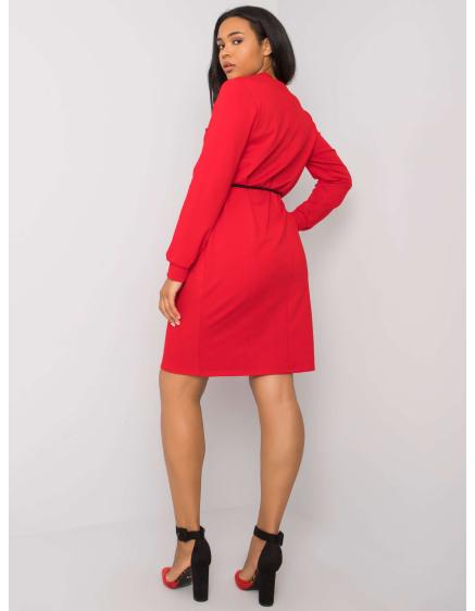 Női plus size pamut ruha LAREEN piros