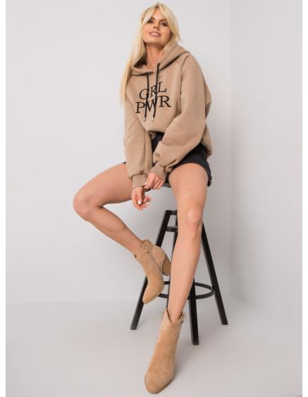 Dámska zateplená mikina DEBBY dark beige